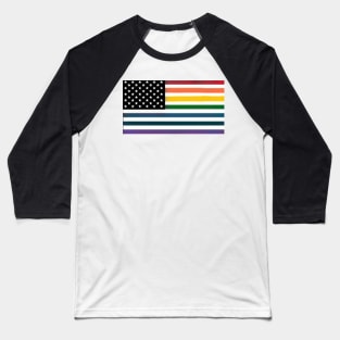 Rainbow American Flag Baseball T-Shirt